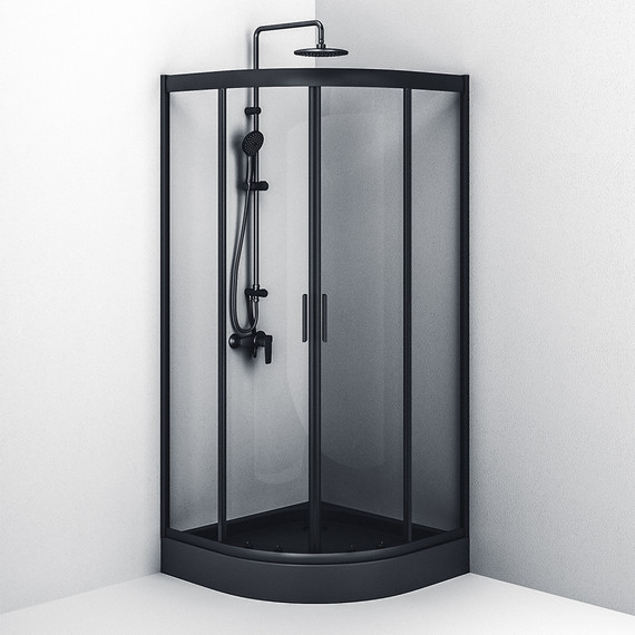 Душевое ограждение Am.Pm Gem 90x90 см W90G-401-090BT, черный/прозрачное - 5 Душевое ограждение Am.Pm Gem 90x90 см W90G-401-090BT, черный/прозрачное фото 5