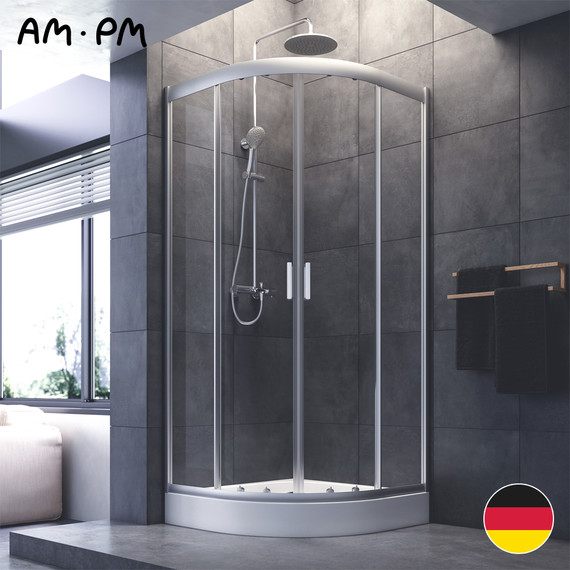 Душевое ограждение Am.Pm Gem 90х90 см W90G-401-090WT, серебро/прозрачное - 13 Душевое ограждение Am.Pm Gem 90х90 см W90G-401-090WT, серебро/прозрачное фото 13