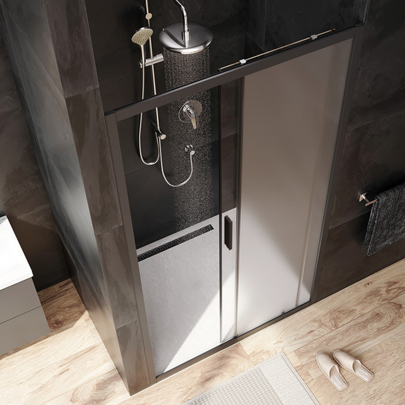 Дверь душевая Am.Pm Gem Solo 110 см W90G-110-1-195BM чёрный/матовое фото 3