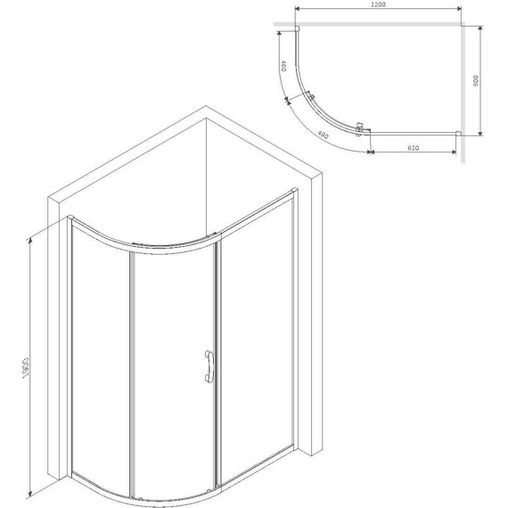 Душевое ограждение Am.Pm Like 120x80 см W83G-302U120CT, хром/прозрачное - 14 Душевое ограждение Am.Pm Like 120x80 см W83G-302U120CT, хром/прозрачное фото 14