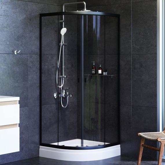 Душевое ограждение Am.Pm X-Joy Twin Slide 80x80 см W88G-205-080BT64, черный/прозрачное - 2 Душевое ограждение Am.Pm X-Joy Twin Slide 80x80 см W88G-205-080BT64, черный/прозрачное фото 2