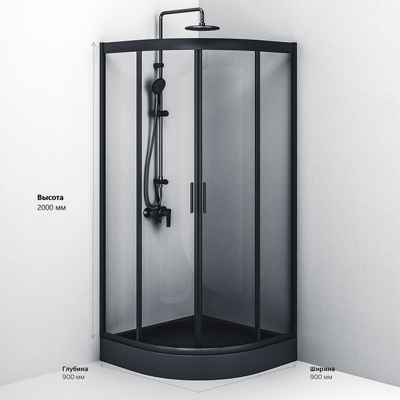 Душевое ограждение Am.Pm Gem 90x90 см W90G-401-090BT, черный/прозрачное - 10 Душевое ограждение Am.Pm Gem 90x90 см W90G-401-090BT, черный/прозрачное фото 10