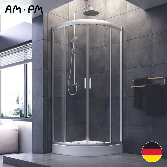 Душевое ограждение Am.Pm Gem 80х80 см W90G-401-080WT, серебро/прозрачное - 13 Душевое ограждение Am.Pm Gem 80х80 см W90G-401-080WT, серебро/прозрачное фото 13