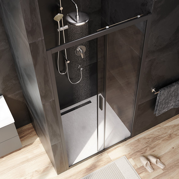 Дверь душевая Am.Pm Gem Solo 100х195 см W90G-100-1-195BT, черный/прозрачное, - 3 Дверь душевая Am.Pm Gem Solo 100х195 см W90G-100-1-195BT, черный/прозрачное, фото 3