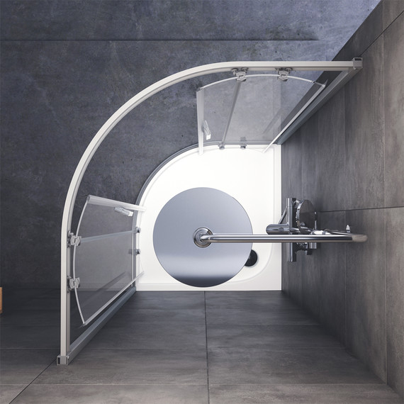 Душевое ограждение Am.Pm Gem 90х90 см W90G-401-090WT, серебро/прозрачное - 4 Душевое ограждение Am.Pm Gem 90х90 см W90G-401-090WT, серебро/прозрачное фото 4