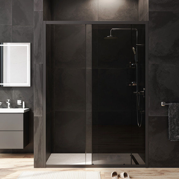 Дверь душевая Am.Pm Gem Solo 140х195 см W90G-140-1-195BG, черный/тонированное фото 4