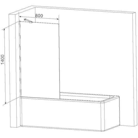 Шторка для ванны Am.Pm Gem 80х140 см W90BS-080-140BT (стекло 8 мм), черный/прозрачное - 7 Шторка для ванны Am.Pm Gem 80х140 см W90BS-080-140BT (стекло 8 мм), черный/прозрачное фото 7