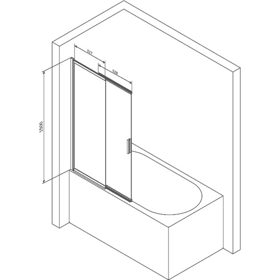 Шторка для ванны Am.Pm Like 100х150 см W80S-100PS-150MT, хром/прозрачное фото 7