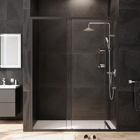 Дверь душевая Am.Pm Gem Solo 150х195 см W90G-150-1-195BT, черный/прозрачное, фото 4