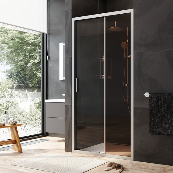 Дверь душевая Am.Pm Gem Solo 100х195 см W90G-100-1-195MBr, хром/бронзовое фото 2