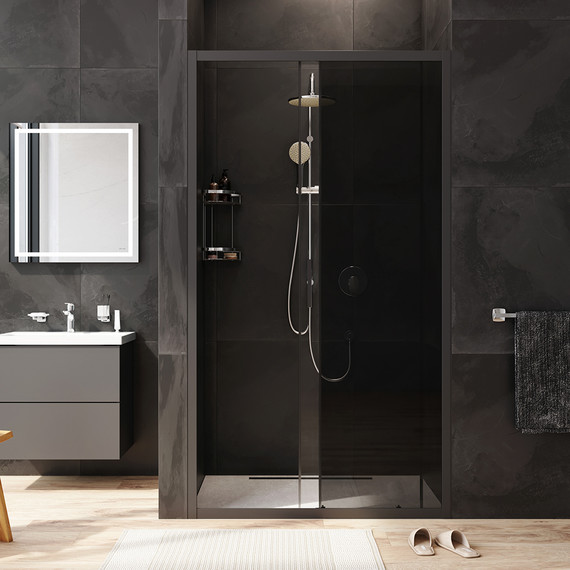 Дверь душевая Am.Pm Gem Solo 110х195 см W90G-110-1-195BG, черный/тонированное фото 4