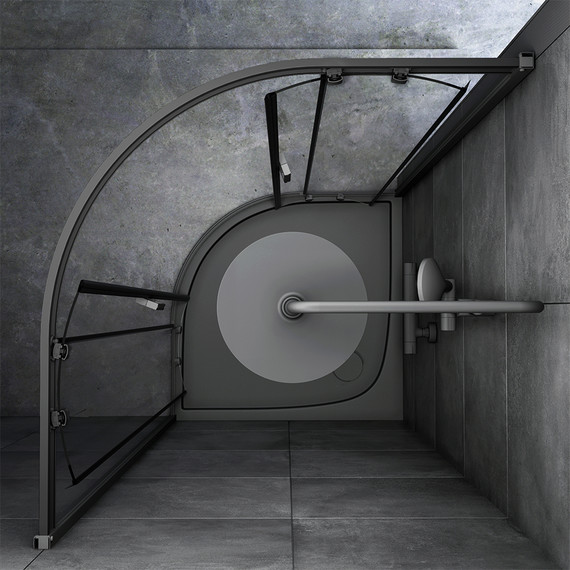 Душевое ограждение Am.Pm Gem 90x90 см W90G-401-090BT, черный/прозрачное - 4 Душевое ограждение Am.Pm Gem 90x90 см W90G-401-090BT, черный/прозрачное фото 4