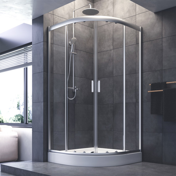Душевое ограждение Am.Pm Gem 100х100 см W90G-401-100WT, хром/прозрачное фото 2