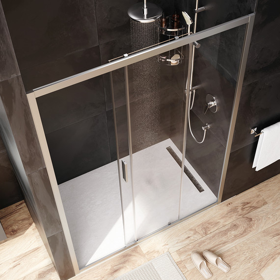 Дверь душевая Am.Pm Gem Solo 140х195 см W90G-140-1-195MT, хром/прозрачное фото 3