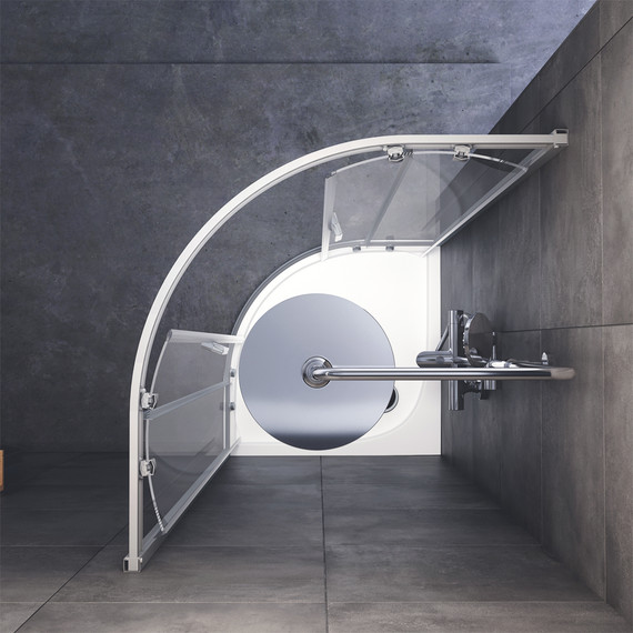 Душевое ограждение Am.Pm Gem 80х80 см W90G-401-080WT, серебро/прозрачное - 4 Душевое ограждение Am.Pm Gem 80х80 см W90G-401-080WT, серебро/прозрачное фото 4