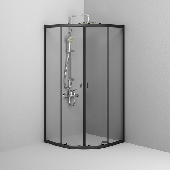 Душевое ограждение Am.Pm X-Joy Twin Slide 90x90 см W88G-205-090BT64, черный/прозрачное - 4 Душевое ограждение Am.Pm X-Joy Twin Slide 90x90 см W88G-205-090BT64, черный/прозрачное фото 4