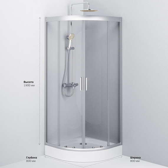 Душевое ограждение Am.Pm Gem 80х80 см W90G-401-080WT, серебро/прозрачное - 10 Душевое ограждение Am.Pm Gem 80х80 см W90G-401-080WT, серебро/прозрачное фото 10