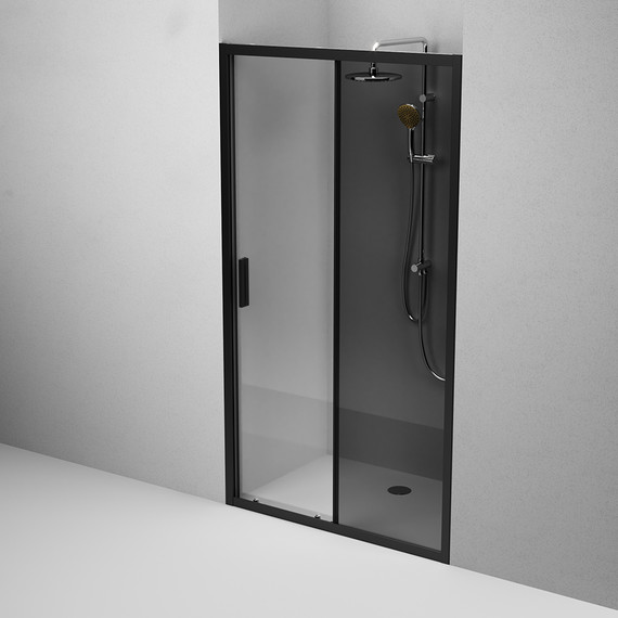 Дверь душевая Am.Pm Gem Solo 110х195 см W90G-110-1-195BG, черный/тонированное фото 5