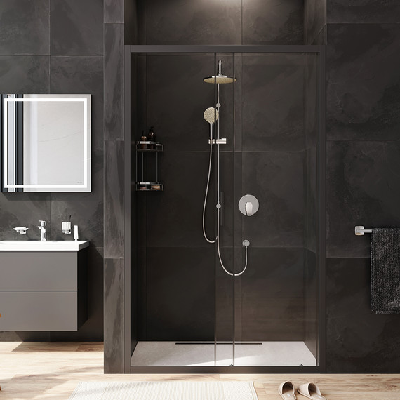 Дверь душевая Am.Pm Gem Solo 120х195 см W90G-120-1-195BT, черный/прозрачное фото 4