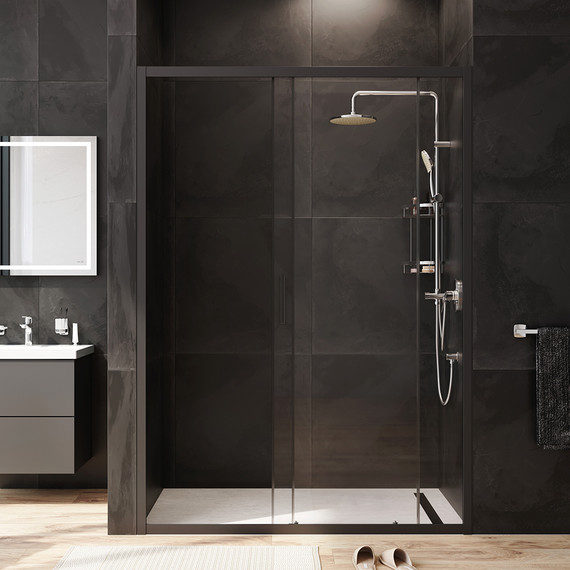 Дверь душевая Am.Pm Gem Solo 140х195 см W90G-140-1-195BT, черный/прозрачное фото 4