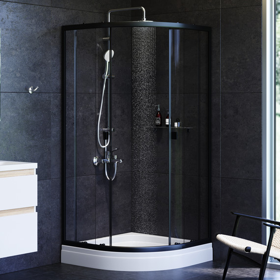 Душевое ограждение Am.Pm X-Joy Twin Slide 90x90 см W88G-205-090BT64, черный/прозрачное - 3 Душевое ограждение Am.Pm X-Joy Twin Slide 90x90 см W88G-205-090BT64, черный/прозрачное фото 3