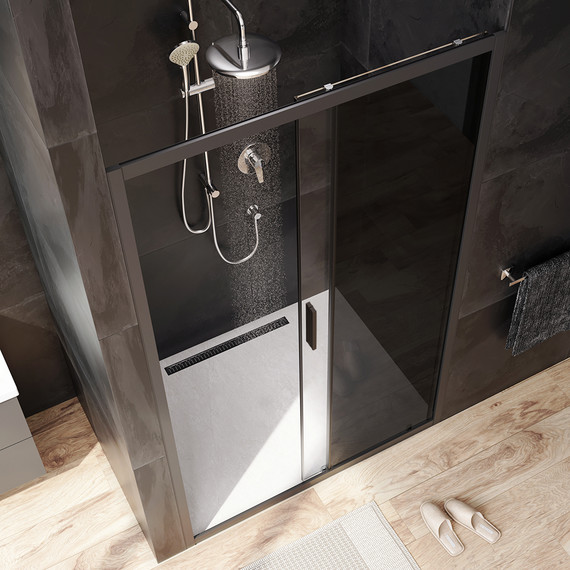 Дверь душевая Am.Pm Gem Solo 120х195 см W90G-120-1-195BG, черный/тонированное фото 3