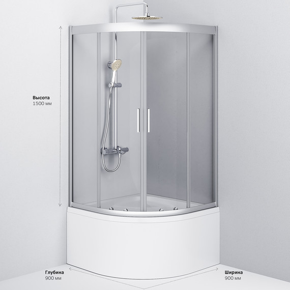 Душевое ограждение Am.Pm Gem Deep 90х90 см W90G-401A090WT, хром/прозрачное - 10 Душевое ограждение Am.Pm Gem Deep 90х90 см W90G-401A090WT, хром/прозрачное фото 10