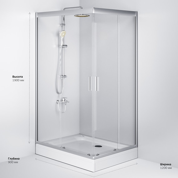 Душевое ограждение Am.Pm Gem Twin Slide 120x90 см W90G-404-120290-MT, хром/прозрачное - 10 Душевое ограждение Am.Pm Gem Twin Slide 120x90 см W90G-404-120290-MT, хром/прозрачное фото 10