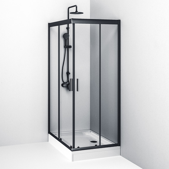 Душевое ограждение Am.Pm Gem Twin Slide 120x80 см W90G-404-120280-BT, черный/прозрачное - 6 Душевое ограждение Am.Pm Gem Twin Slide 120x80 см W90G-404-120280-BT, черный/прозрачное фото 6