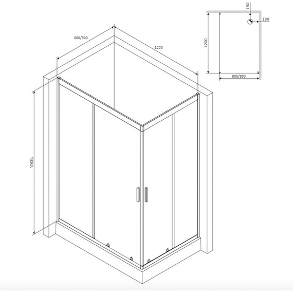 Душевое ограждение Am.Pm Gem Twin Slide 120x90 см W90G-404-120290-MT, хром/прозрачное - 14 Душевое ограждение Am.Pm Gem Twin Slide 120x90 см W90G-404-120290-MT, хром/прозрачное фото 14