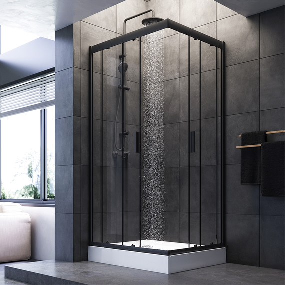 Душевое ограждение Am.Pm Gem 100х80 см W90G-404-100280-BT, чёрный/прозрачное - 3 Душевое ограждение Am.Pm Gem 100х80 см W90G-404-100280-BT, чёрный/прозрачное фото 3