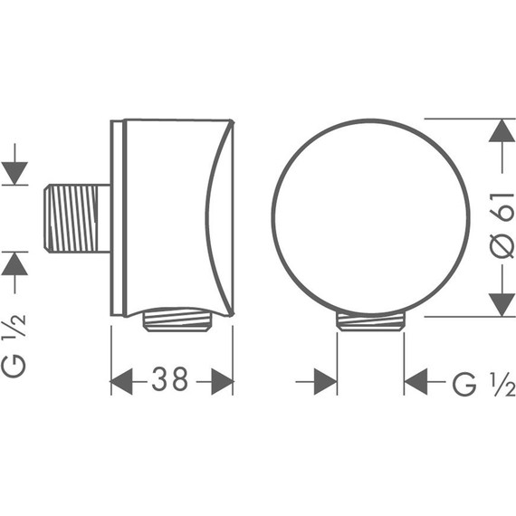 Шланговое подсоединение Hansgrohe Fixfit S 26453990, полированное золото фото 2