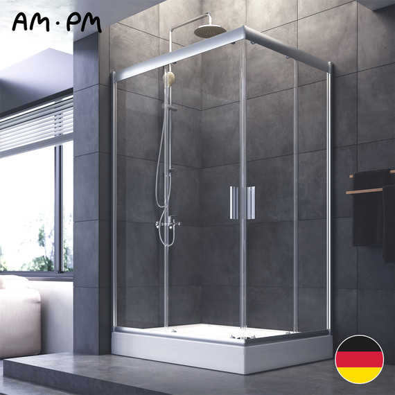 Душевое ограждение Am.Pm Gem Twin Slide 120x90 см W90G-404-120290-MT, хром/прозрачное - 13 Душевое ограждение Am.Pm Gem Twin Slide 120x90 см W90G-404-120290-MT, хром/прозрачное фото 13