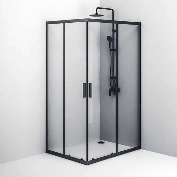 Душевое ограждение Am.Pm Gem S Twin Slide 120x90 см W93G-404-120290-BT, черный/прозрачное - 5 Душевое ограждение Am.Pm Gem S Twin Slide 120x90 см W93G-404-120290-BT, черный/прозрачное фото 5