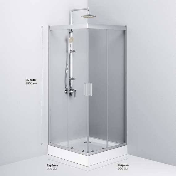 Душевое ограждение Am.Pm Gem 90х90 см W90G-403-090MT, серебро/прозрачное - 10 Душевое ограждение Am.Pm Gem 90х90 см W90G-403-090MT, серебро/прозрачное фото 10