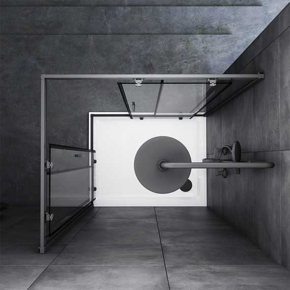 Душевое ограждение Am.Pm Gem S 100х80 см W93G-404-100280-BT, черный/прозрачное - 4 Душевое ограждение Am.Pm Gem S 100х80 см W93G-404-100280-BT, черный/прозрачное фото 4