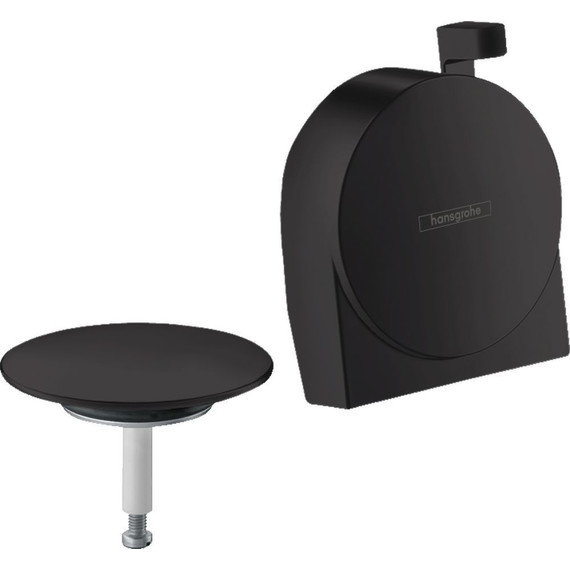 Внешняя часть излива на ванну с набором для слива и перелива Hansgrohe Exafill S 58117670, черный матовый фото 
