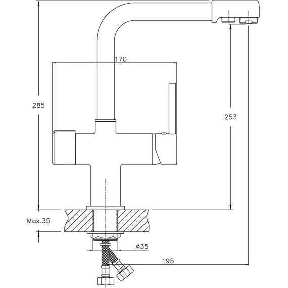 Смеситель для кухни Haiba HB70088-7, чёрный матовый - 8 Смеситель для кухни Haiba HB70088-7, чёрный матовый фото 8