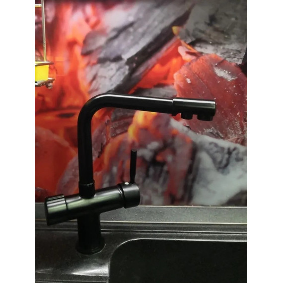 Смеситель для кухни Haiba HB70088-7, чёрный матовый - 3 Смеситель для кухни Haiba HB70088-7, чёрный матовый фото 3