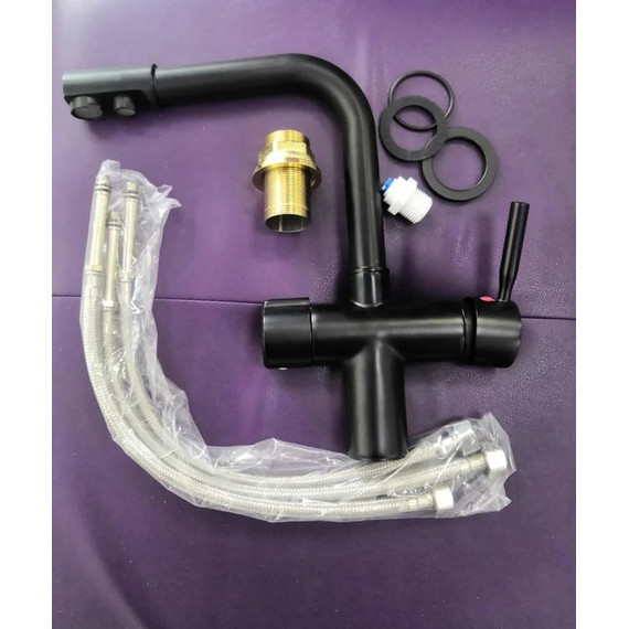 Смеситель для кухни Haiba HB70088-7, чёрный матовый - 5 Смеситель для кухни Haiba HB70088-7, чёрный матовый фото 5