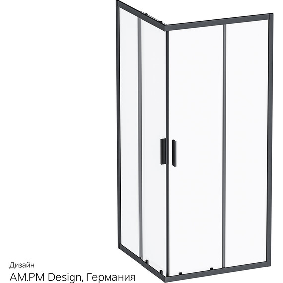 Душевое ограждение Am.Pm Gem S Square Slide 90x90 см W93G-403-090BT, черный/прозрачное фото 10