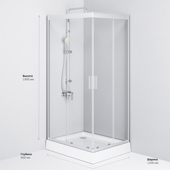 Душевое ограждение Am.Pm Gem Twin Slide 120x80 см W90G-404-120280-MT, хром/прозрачное - 10 Душевое ограждение Am.Pm Gem Twin Slide 120x80 см W90G-404-120280-MT, хром/прозрачное фото 10