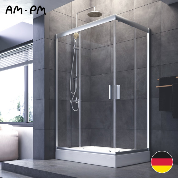 Душевое ограждение Am.Pm Gem Twin Slide 120x80 см W90G-404-120280-MT, хром/прозрачное - 13 Душевое ограждение Am.Pm Gem Twin Slide 120x80 см W90G-404-120280-MT, хром/прозрачное фото 13