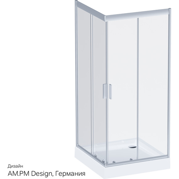 Душевое ограждение Am.Pm Gem 90х90 см W90G-403-090MT, серебро/прозрачное - 11 Душевое ограждение Am.Pm Gem 90х90 см W90G-403-090MT, серебро/прозрачное фото 11