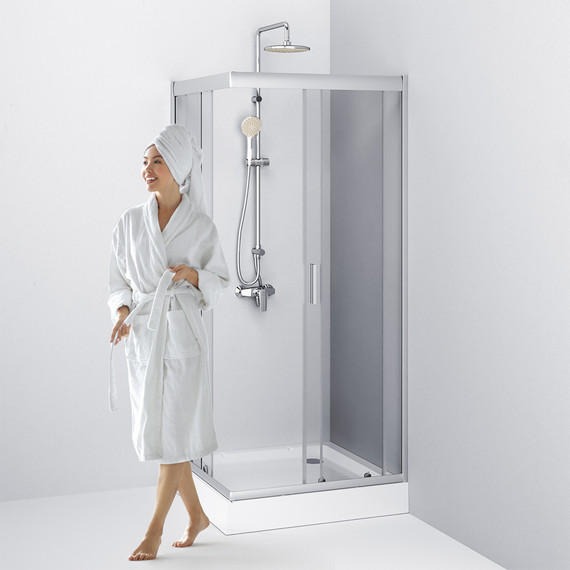 Душевое ограждение Am.Pm Gem 90х90 см W90G-403-090MT, серебро/прозрачное - 6 Душевое ограждение Am.Pm Gem 90х90 см W90G-403-090MT, серебро/прозрачное фото 6