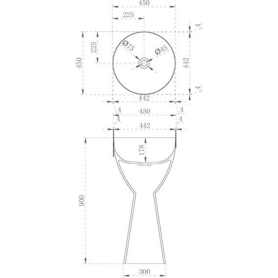 Раковина напольная прозрачная Abber Kristall 45 см AT2703Onyx, черный - 5 Раковина напольная прозрачная Abber Kristall 45 см AT2703Onyx, черный фото 5