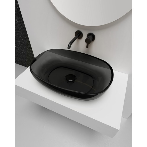 Раковина-чаша прозрачная Abber Kristall 60 см AT2805Onyx, черный - 3 Раковина-чаша прозрачная Abber Kristall 60 см AT2805Onyx, черный фото 3