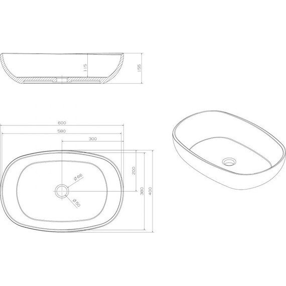 Раковина-чаша прозрачная Abber Kristall 60 см AT2805Onyx, черный - 5 Раковина-чаша прозрачная Abber Kristall 60 см AT2805Onyx, черный фото 5
