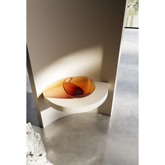 Раковина-чаша прозрачная Abber Kristall 43 см AT2806Opal, красный фото 2