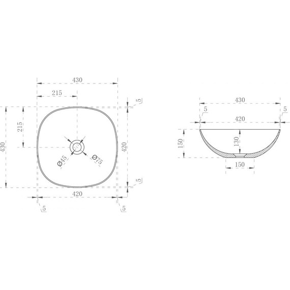 Раковина-чаша прозрачная Abber Kristall 43 см AT2806Opal, красный фото 4